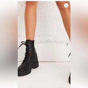 BA&SH COMY Leather laceup combat boots Size 40